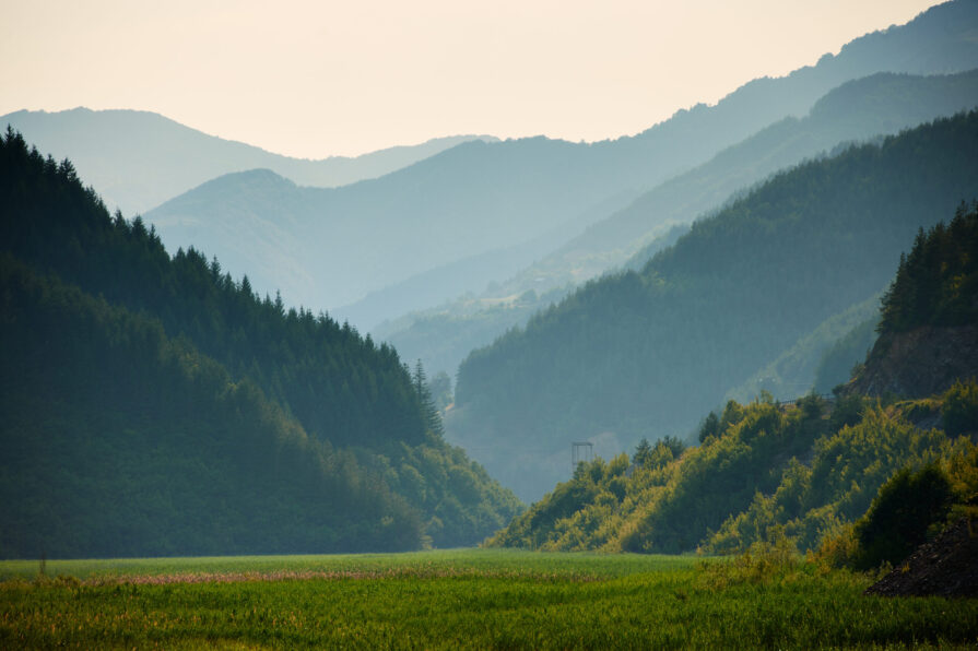 Slopes,Of,Rhodope,Mountain,,Bulgaria,,At,Sunset,In,Mid-summer